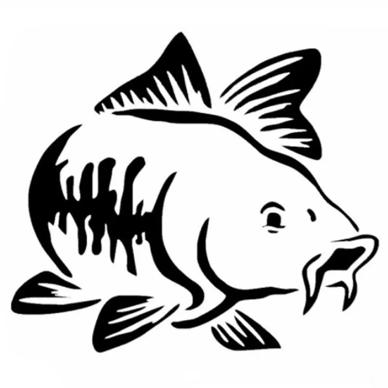 Fishing Boat Inflatable - Autosticker Cartoon Karpervissen Auto Vinyl Decal