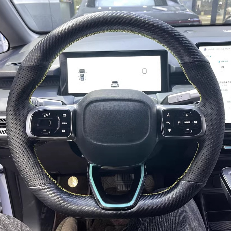 Fishing Boat Steering Wheel - DIY Zwart Lederen Koolstofvezel Auto Accessoires